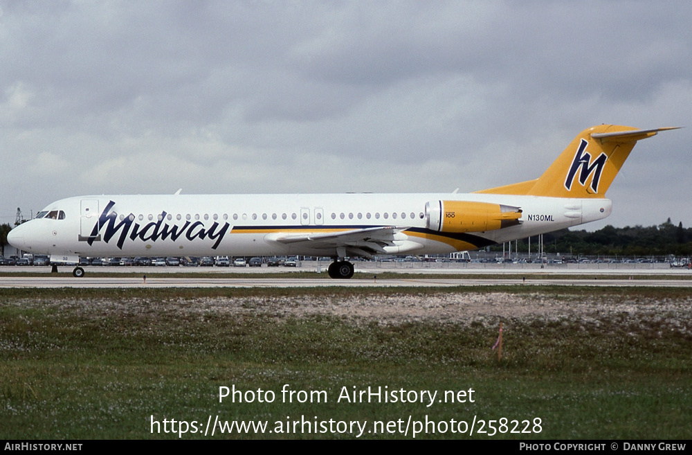 Aircraft Photo of N130ML | Fokker 100 (F28-0100) | Midway Airlines | AirHistory.net #258228