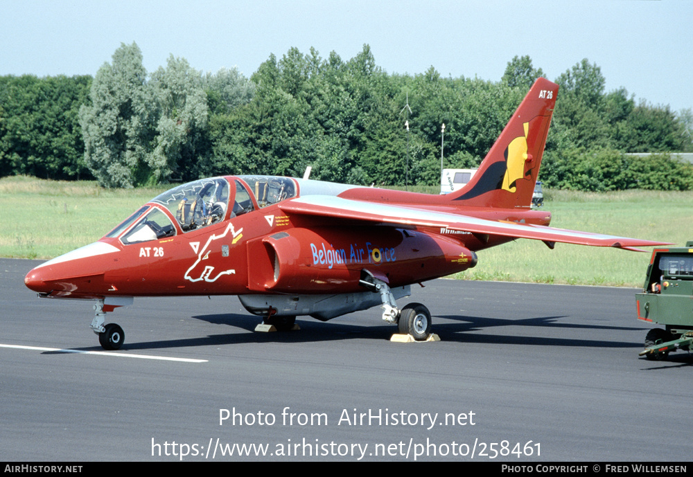 Aircraft Photo of AT26 | Dassault-Dornier Alpha Jet 1B | Belgium - Air Force | AirHistory.net #258461