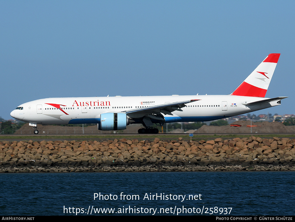 Aircraft Photo of OE-LPA | Boeing 777-2Z9/ER | Austrian Airlines | AirHistory.net #258937