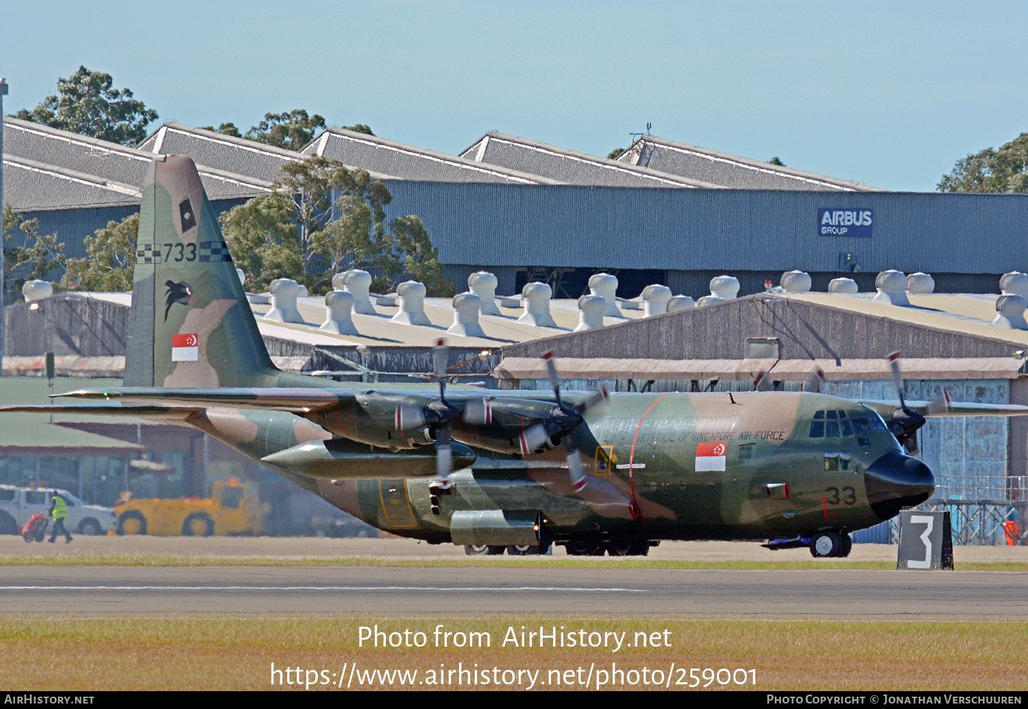 Aircraft Photo of 733 | Lockheed C-130H Hercules | Singapore - Air Force | AirHistory.net #259001