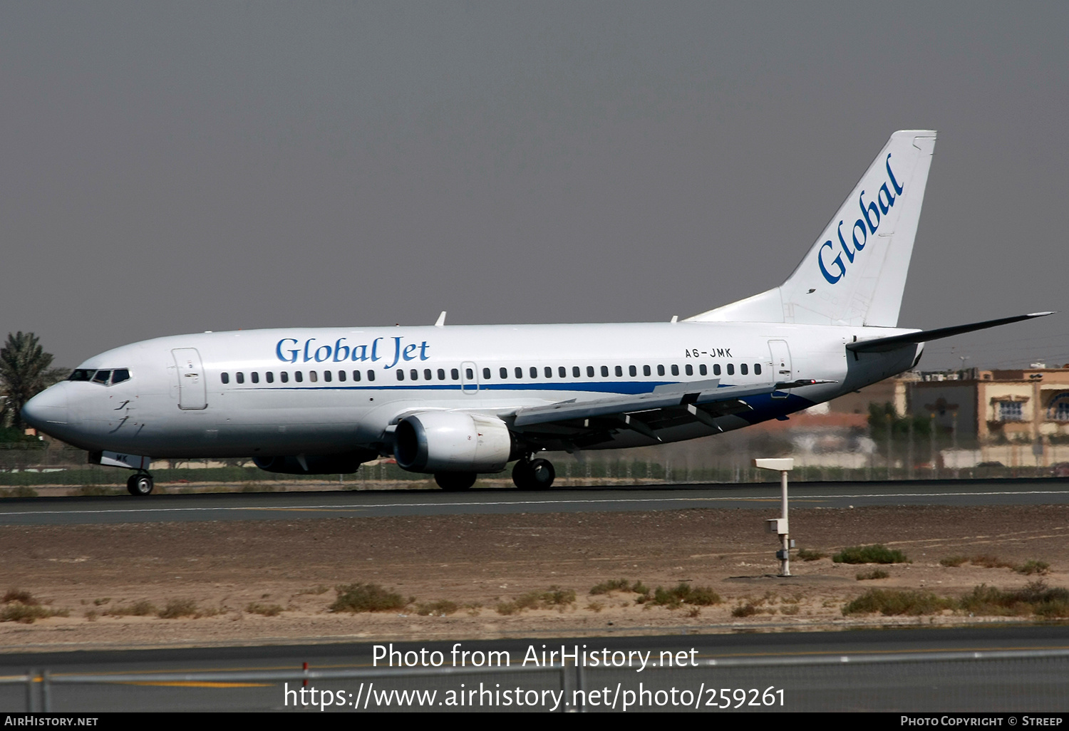 Aircraft Photo of A6-JMK | Boeing 737-322 | Global Jet | AirHistory.net #259261