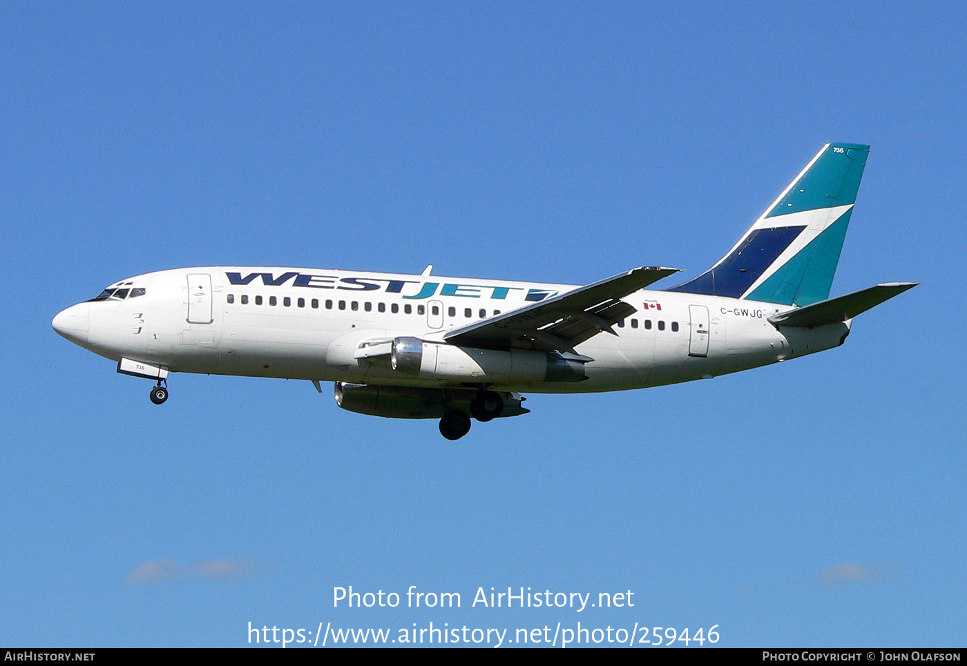 Aircraft Photo of C-GWJG | Boeing 737-275 | WestJet | AirHistory.net #259446