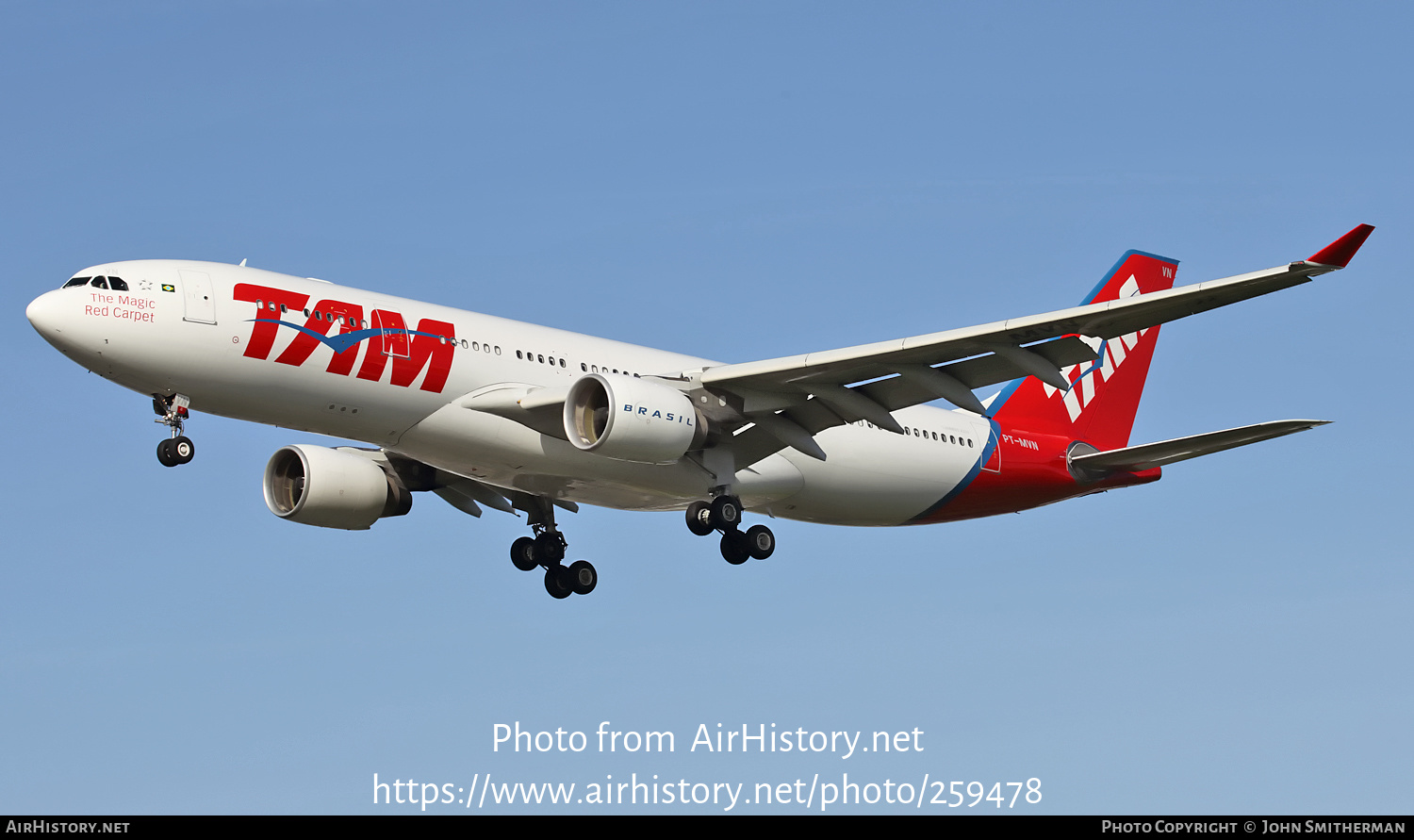 Aircraft Photo of PT-MVN | Airbus A330-223 | TAM Linhas Aéreas | AirHistory.net #259478