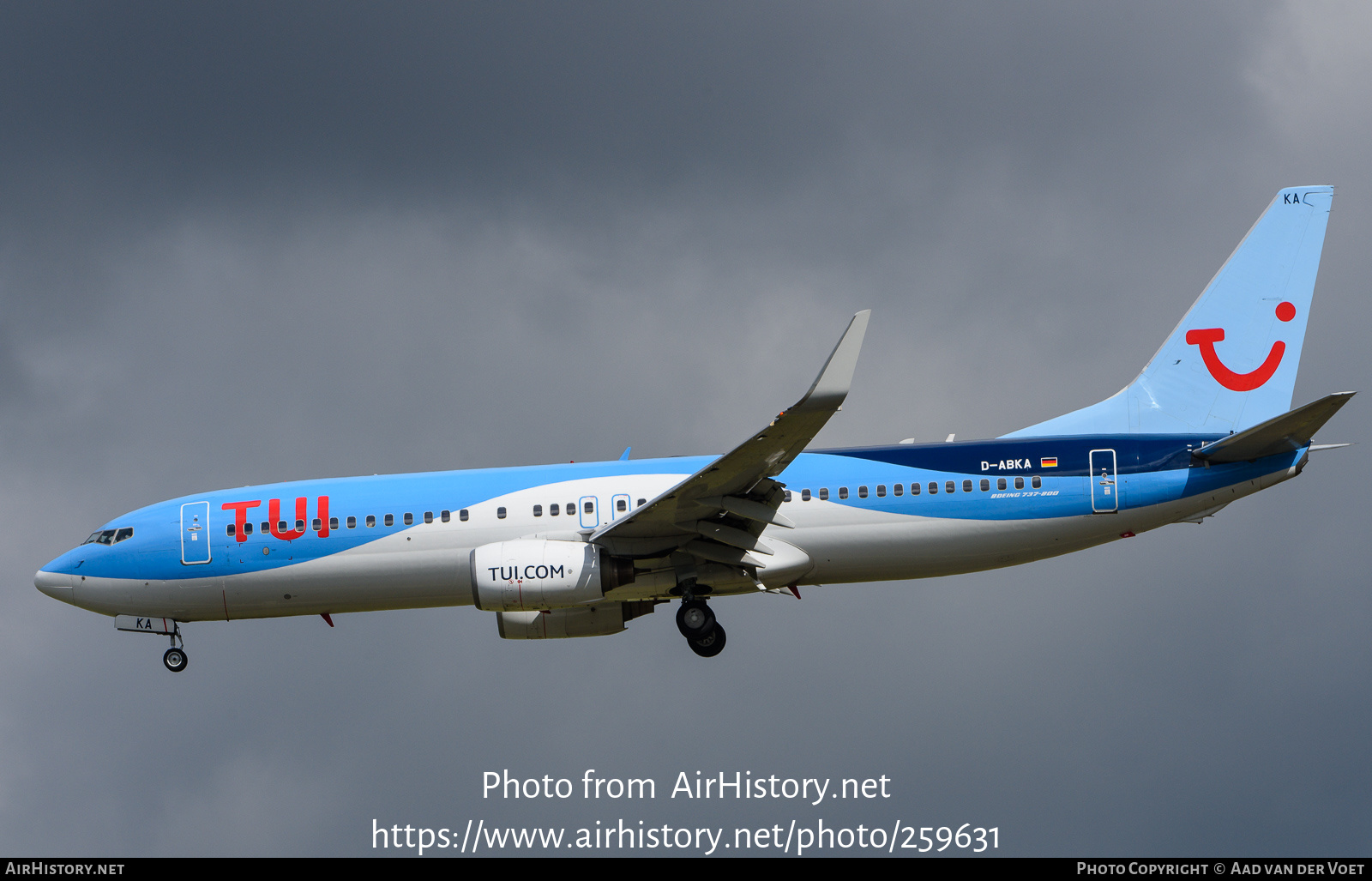 Aircraft Photo of D-ABKA | Boeing 737-82R | TUI | AirHistory.net #259631