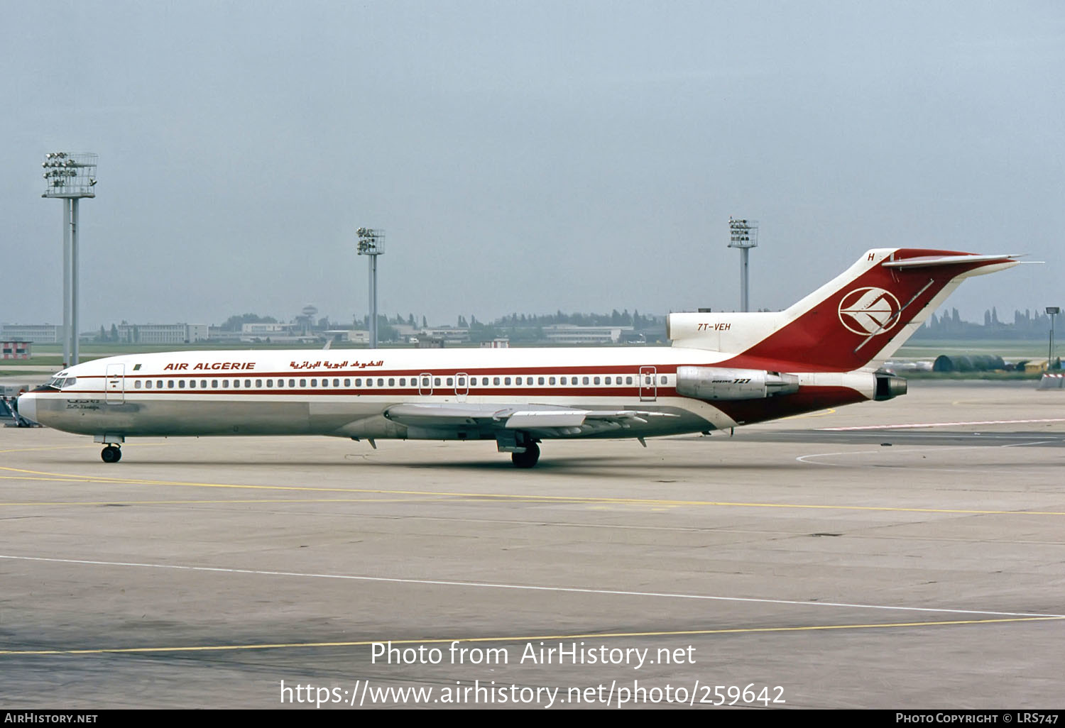 Aircraft Photo of 7T-VEH | Boeing 727-2D6/Adv | Air Algérie | AirHistory.net #259642