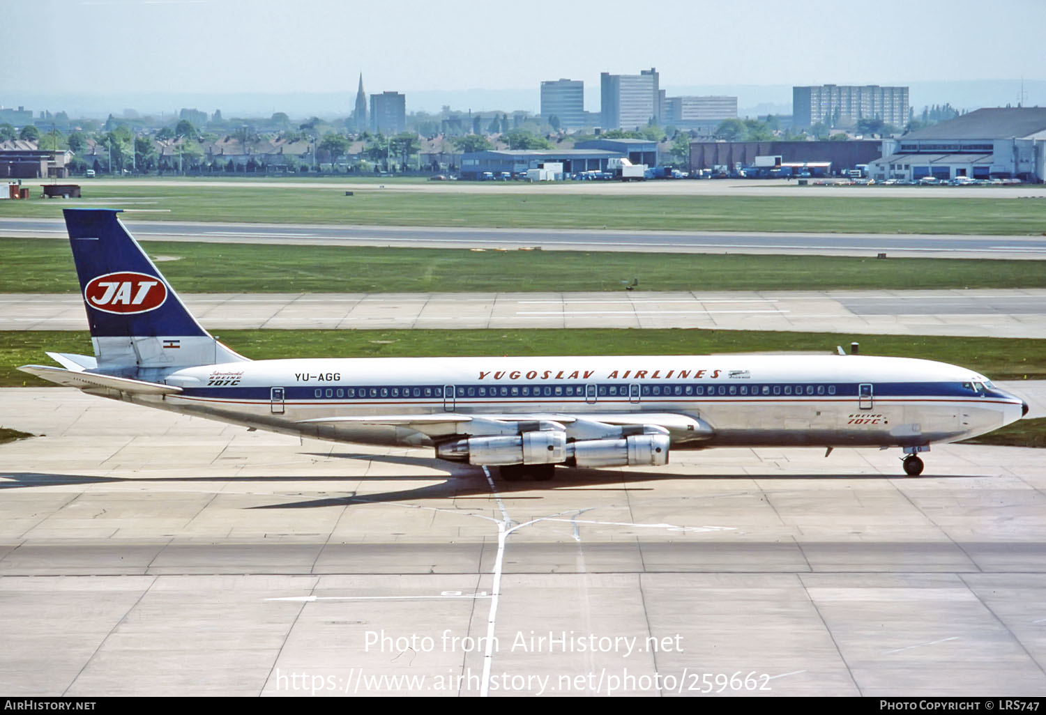 Aircraft Photo of YU-AGG | Boeing 707-340C | JAT Yugoslav Airlines - Jugoslovenski Aerotransport | AirHistory.net #259662