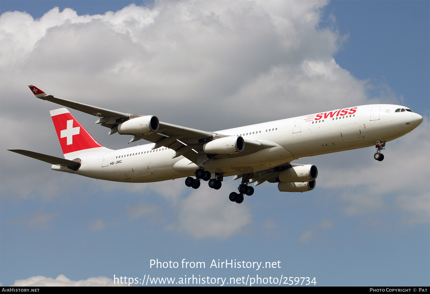 Aircraft Photo of HB-JMC | Airbus A340-313X | Swiss International Air Lines | AirHistory.net #259734