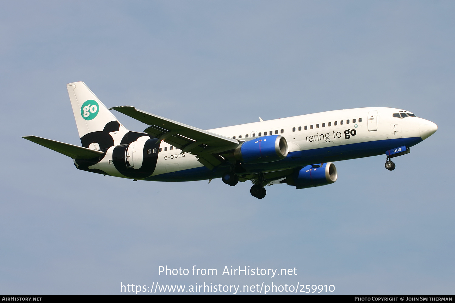 Aircraft Photo of G-ODUS | Boeing 737-36Q | Go Fly | AirHistory.net #259910