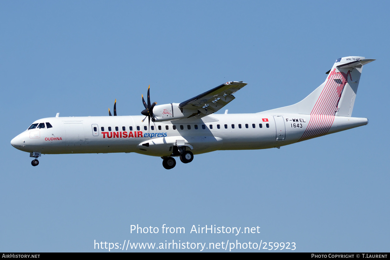 Aircraft Photo of F-WWEL | ATR ATR-72-600 (ATR-72-212A) | Tunisair Express | AirHistory.net #259923