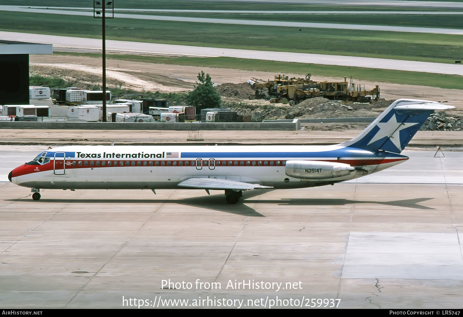 Aircraft Photo of N3514T | McDonnell Douglas DC-9-32 | Texas International Airlines | AirHistory.net #259937