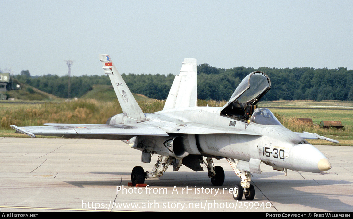 Aircraft Photo of C.15-43 | McDonnell Douglas EF-18M Hornet | Spain - Air Force | AirHistory.net #259940