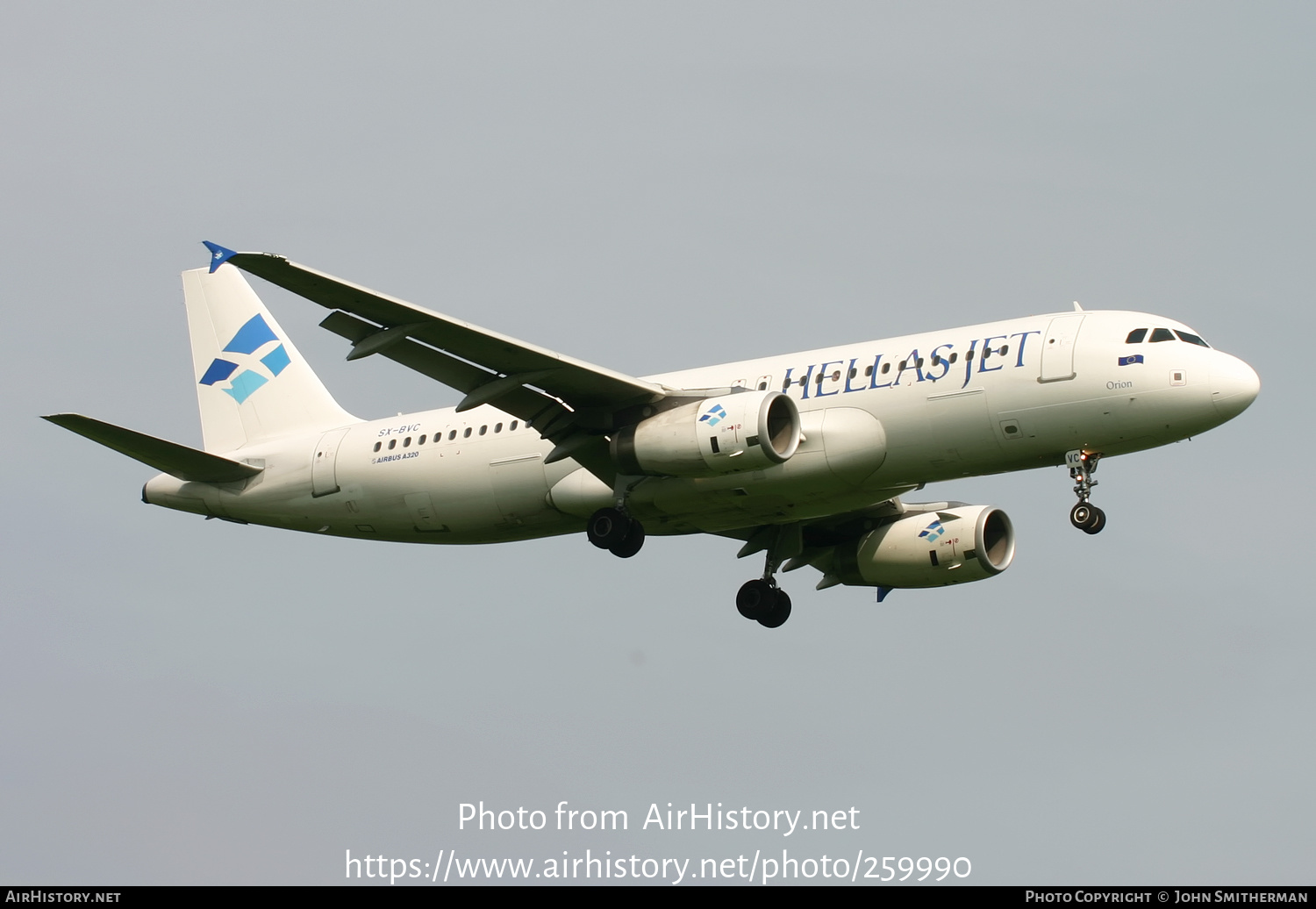 Aircraft Photo of SX-BVC | Airbus A320-232 | Hellas Jet | AirHistory.net #259990