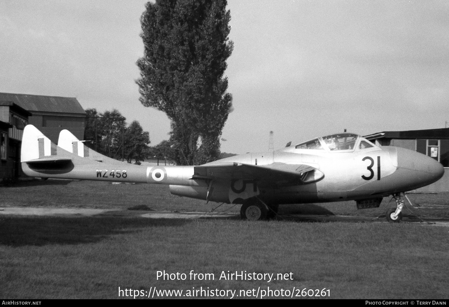 Aircraft Photo of WZ458 | De Havilland D.H. 115 Vampire T11 | UK - Air Force | AirHistory.net #260261