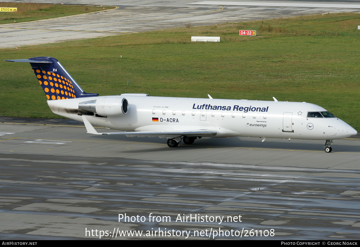 Aircraft Photo of D-ACRA | Bombardier CRJ-200ER (CL-600-2B19) | Lufthansa Regional | AirHistory.net #261108