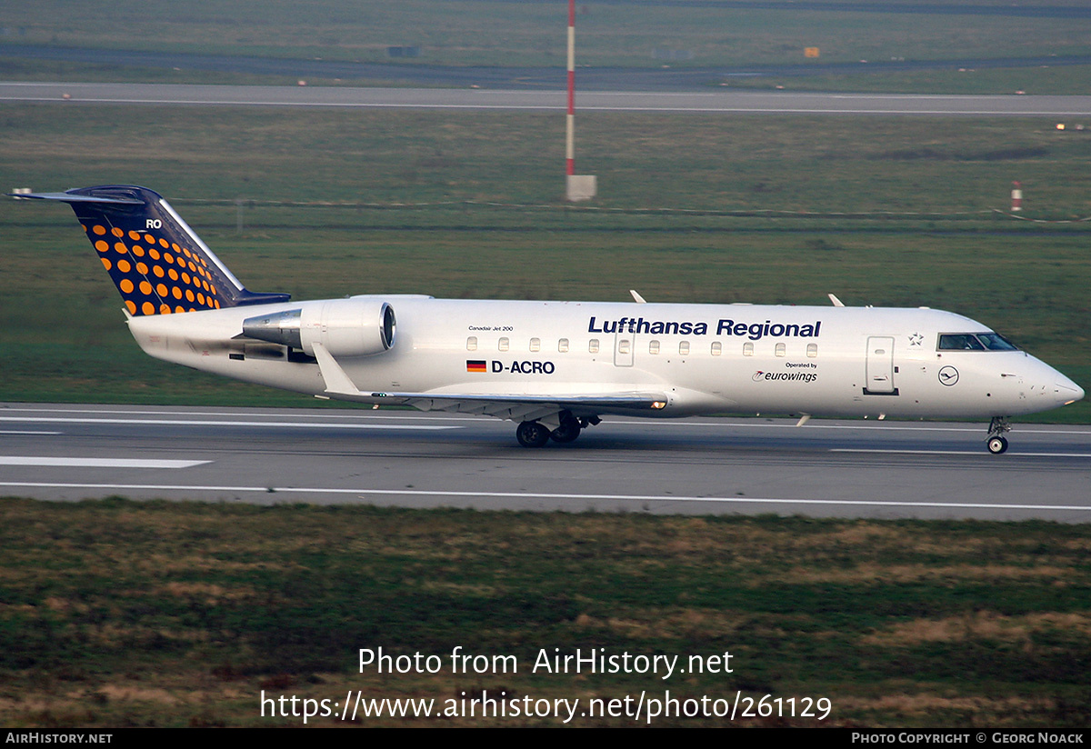 Aircraft Photo of D-ACRO | Bombardier CRJ-200LR (CL-600-2B19) | Lufthansa Regional | AirHistory.net #261129