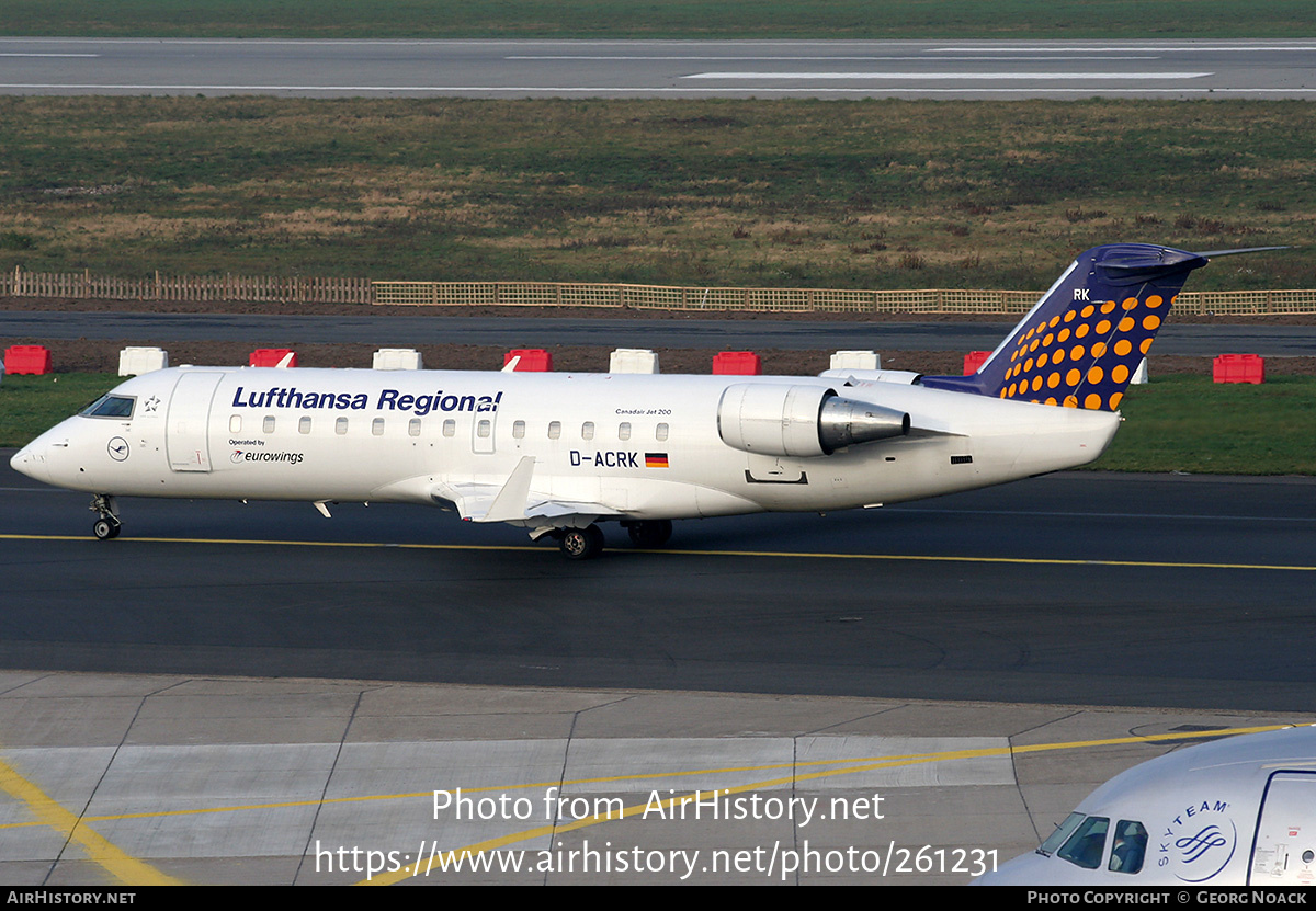 Aircraft Photo of D-ACRK | Bombardier CRJ-200ER (CL-600-2B19) | Lufthansa Regional | AirHistory.net #261231