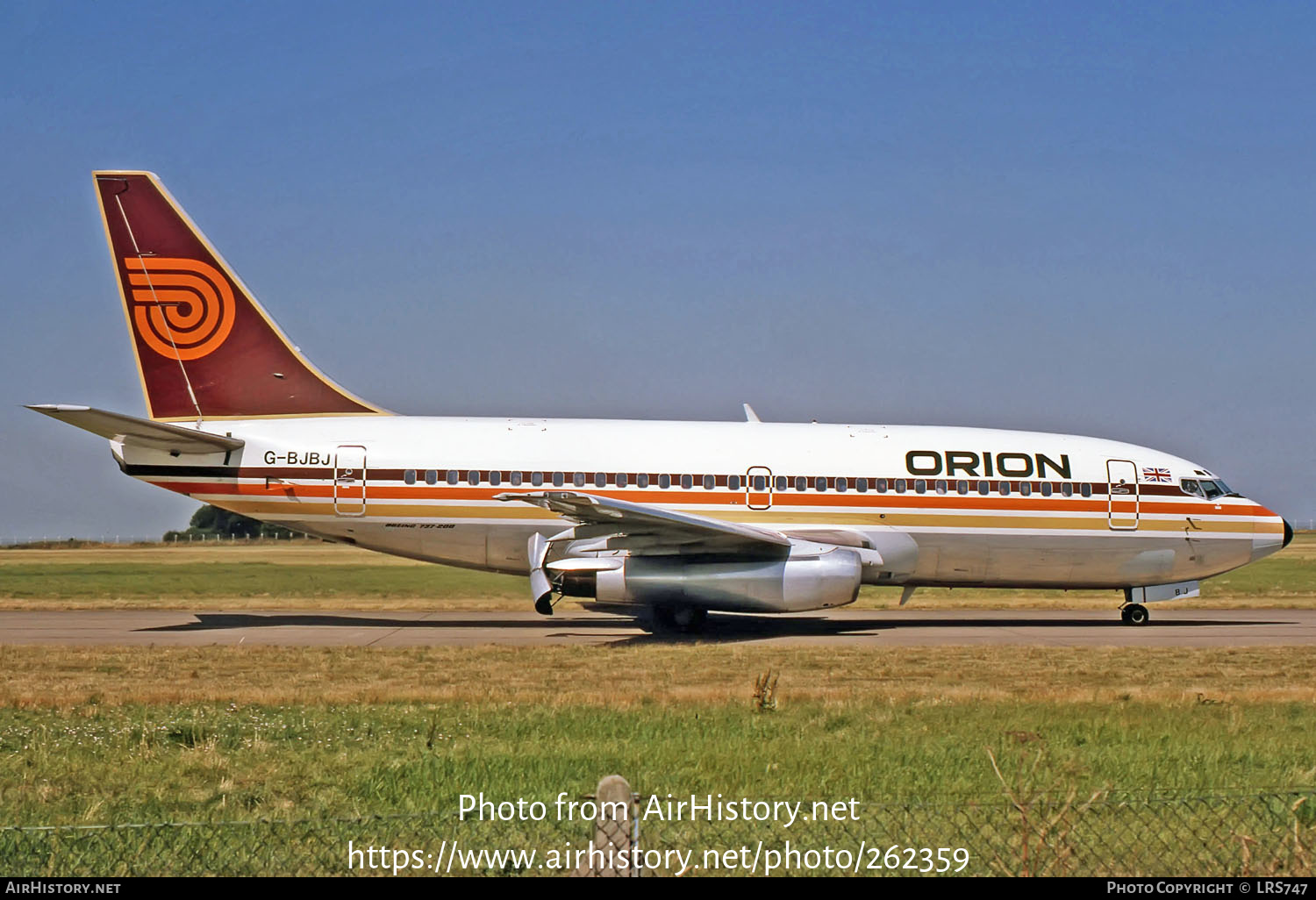 Aircraft Photo of G-BJBJ | Boeing 737-2T5/Adv | Orion Airways | AirHistory.net #262359