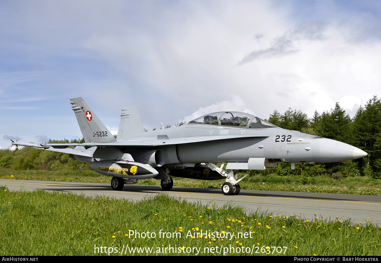 Aircraft Photo of J-5232 | McDonnell Douglas F/A-18D Hornet | Switzerland - Air Force | AirHistory.net #263707