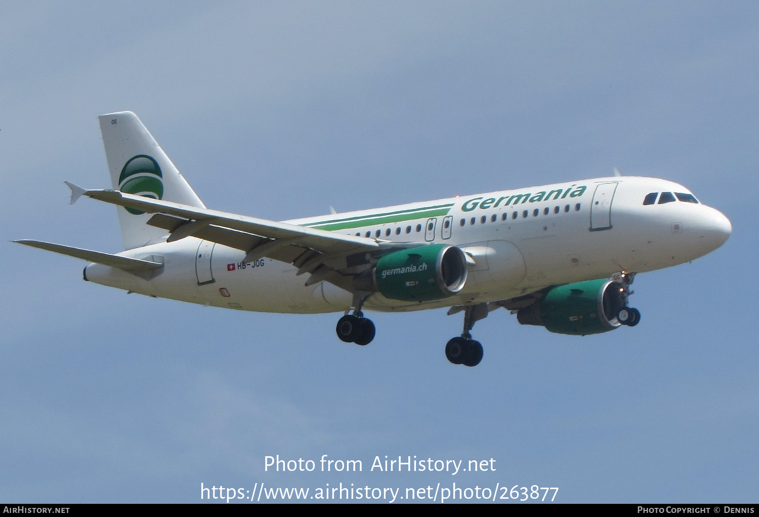 Aircraft Photo of HB-JOG | Airbus A319-112 | Germania | AirHistory.net #263877