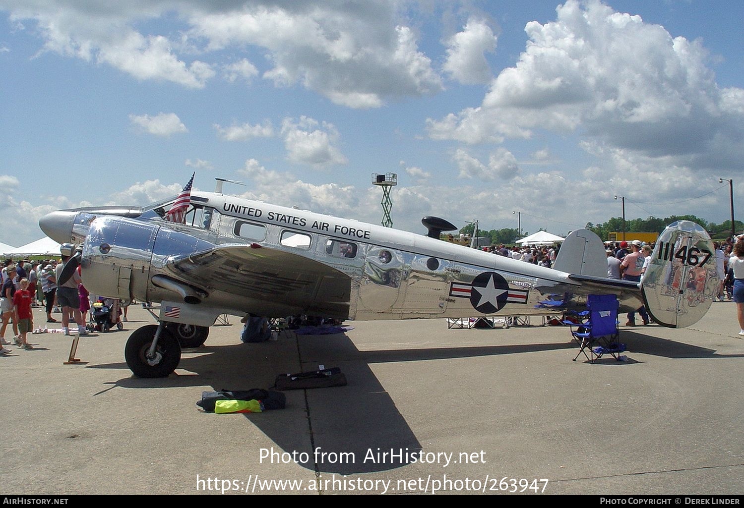 Aircraft Photo of N7694C / 111467 | Beech C-45G Expeditor | USA - Air Force | AirHistory.net #263947