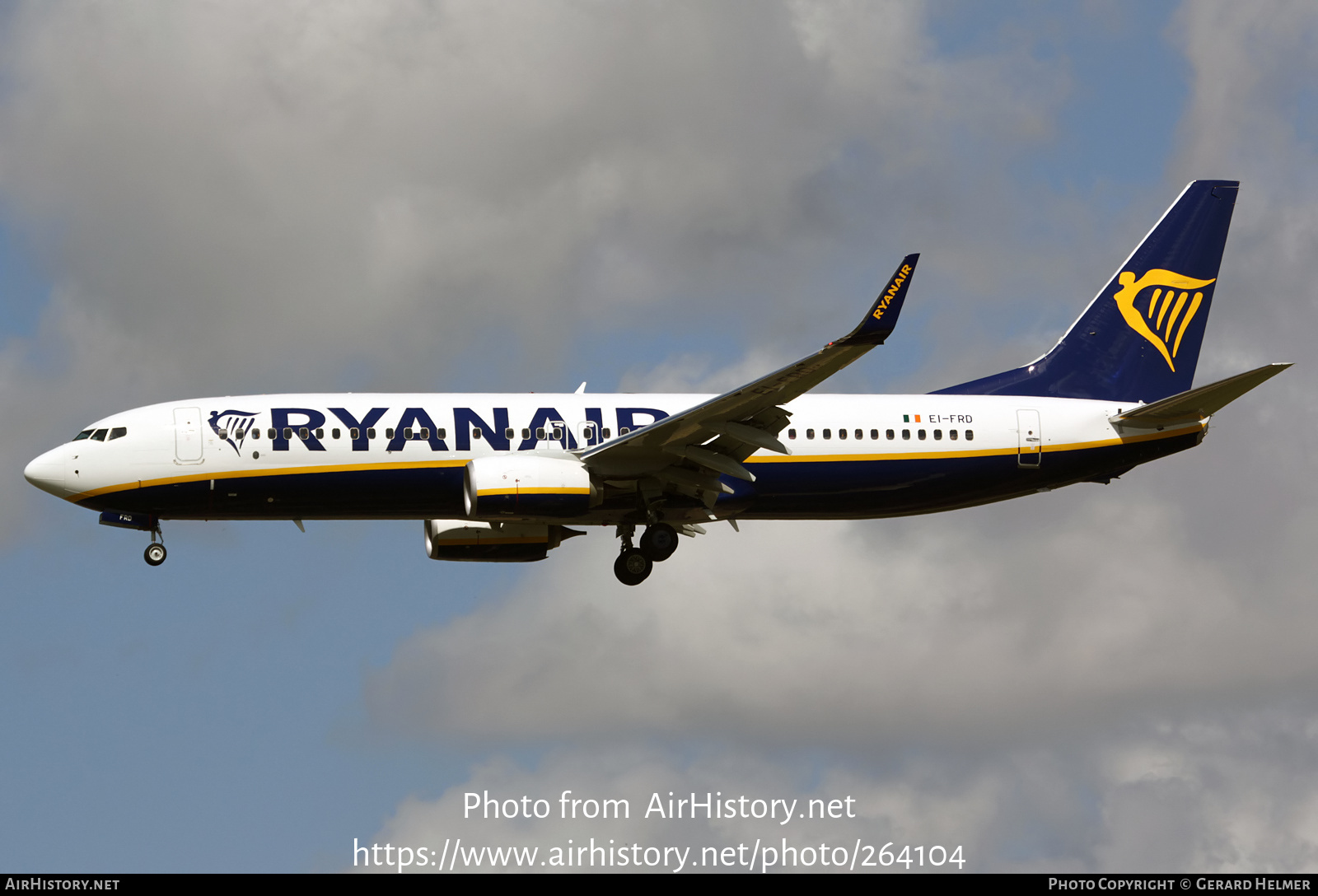 Aircraft Photo of EI-FRD | Boeing 737-8AS | Ryanair | AirHistory.net #264104