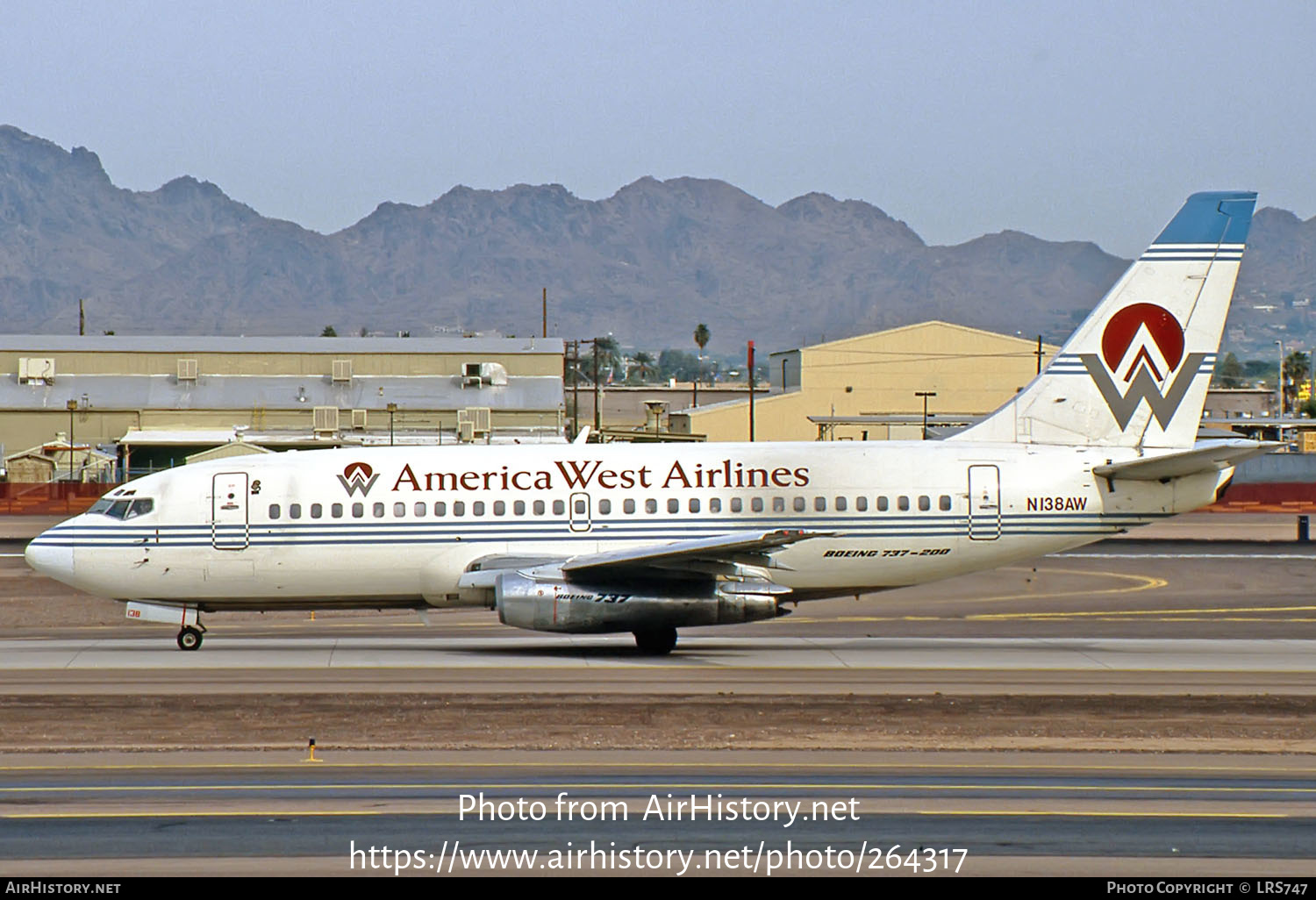 Aircraft Photo of N138AW | Boeing 737-2E3/Adv | America West Airlines | AirHistory.net #264317