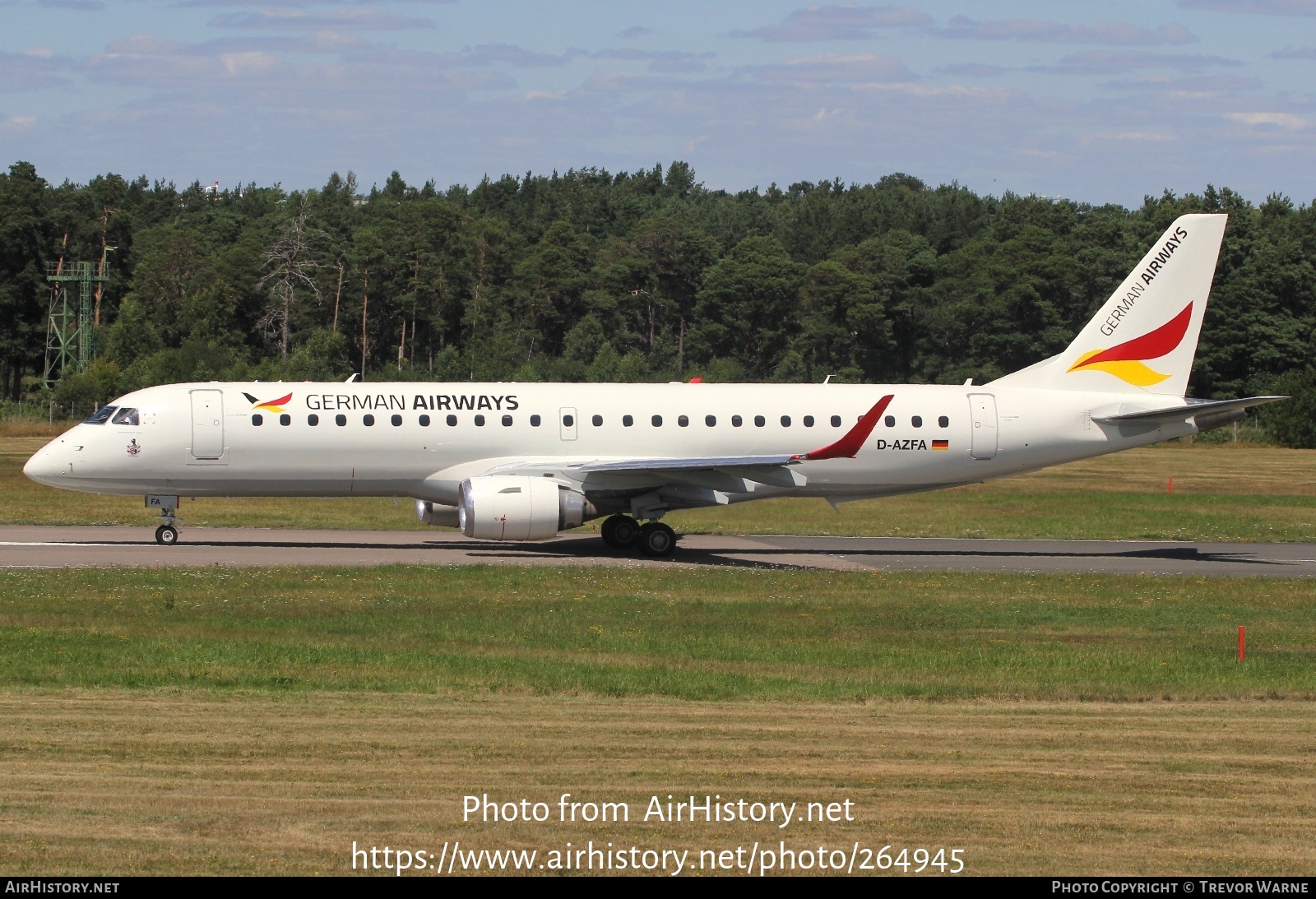 Aircraft Photo of D-AZFA | Embraer 190LR (ERJ-190-100LR) | German Airways | AirHistory.net #264945