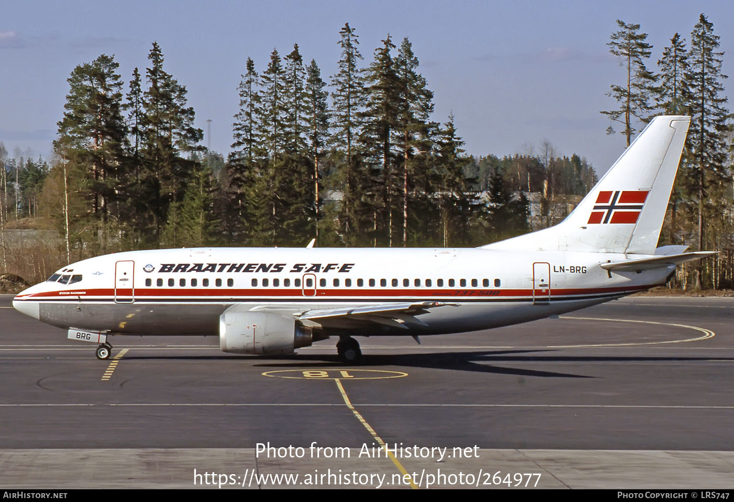 Aircraft Photo of LN-BRG | Boeing 737-505 | Braathens SAFE | AirHistory.net #264977