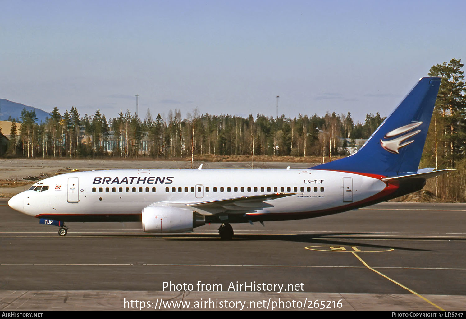 Aircraft Photo of LN-TUF | Boeing 737-705 | Braathens | AirHistory.net #265216