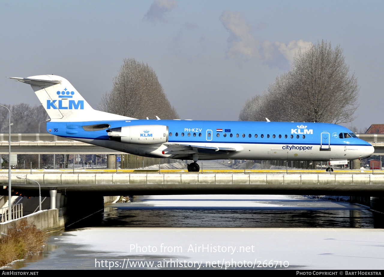 Aircraft Photo of PH-KZV | Fokker 70 (F28-0070) | KLM Cityhopper | AirHistory.net #266710