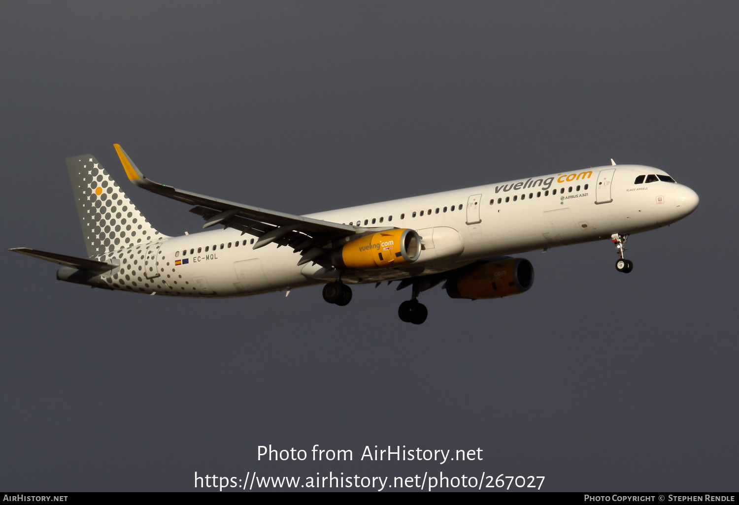 Aircraft Photo of EC-MQL | Airbus A321-231 | Vueling Airlines | AirHistory.net #267027