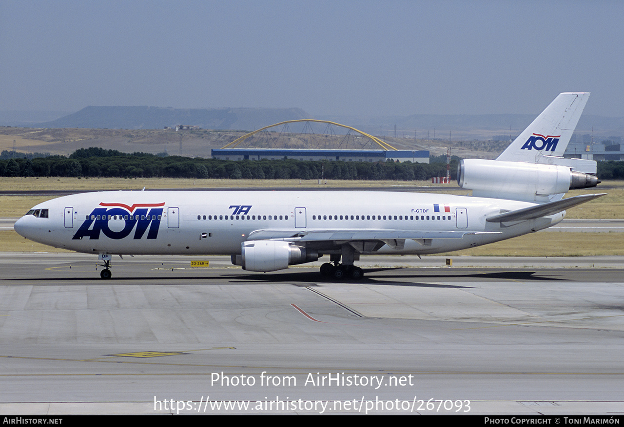 Aircraft Photo of F-GTDF | McDonnell Douglas DC-10-30 | AOM French Airlines | AirHistory.net #267093