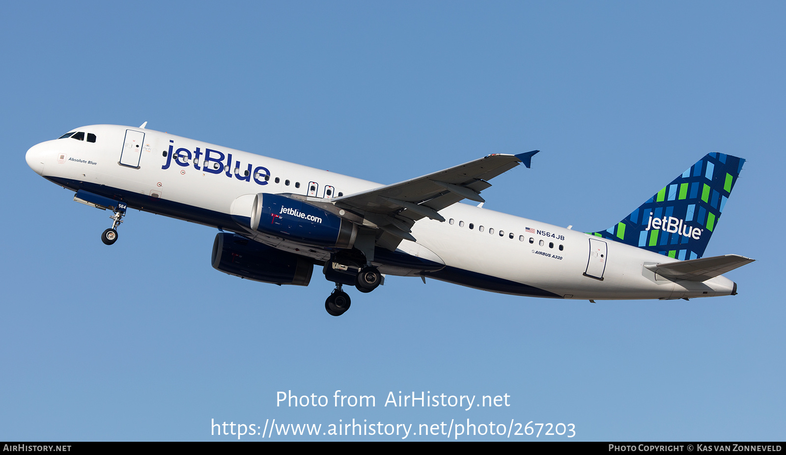 Aircraft Photo of N564JB | Airbus A320-232 | JetBlue Airways | AirHistory.net #267203