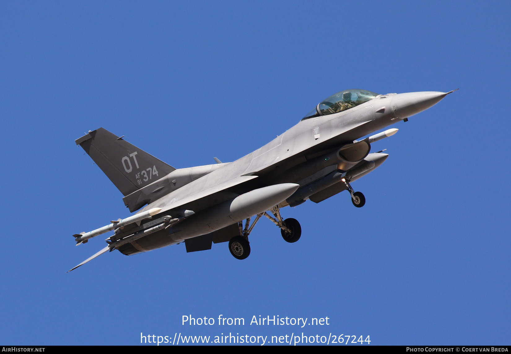 Aircraft Photo of 91-0374 / AF91-374 | General Dynamics F-16CM Fighting Falcon | USA - Air Force | AirHistory.net #267244