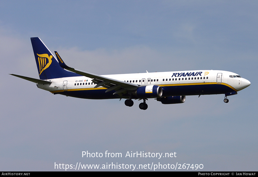 Aircraft Photo of EI-DAC | Boeing 737-8AS | Ryanair | AirHistory.net #267490