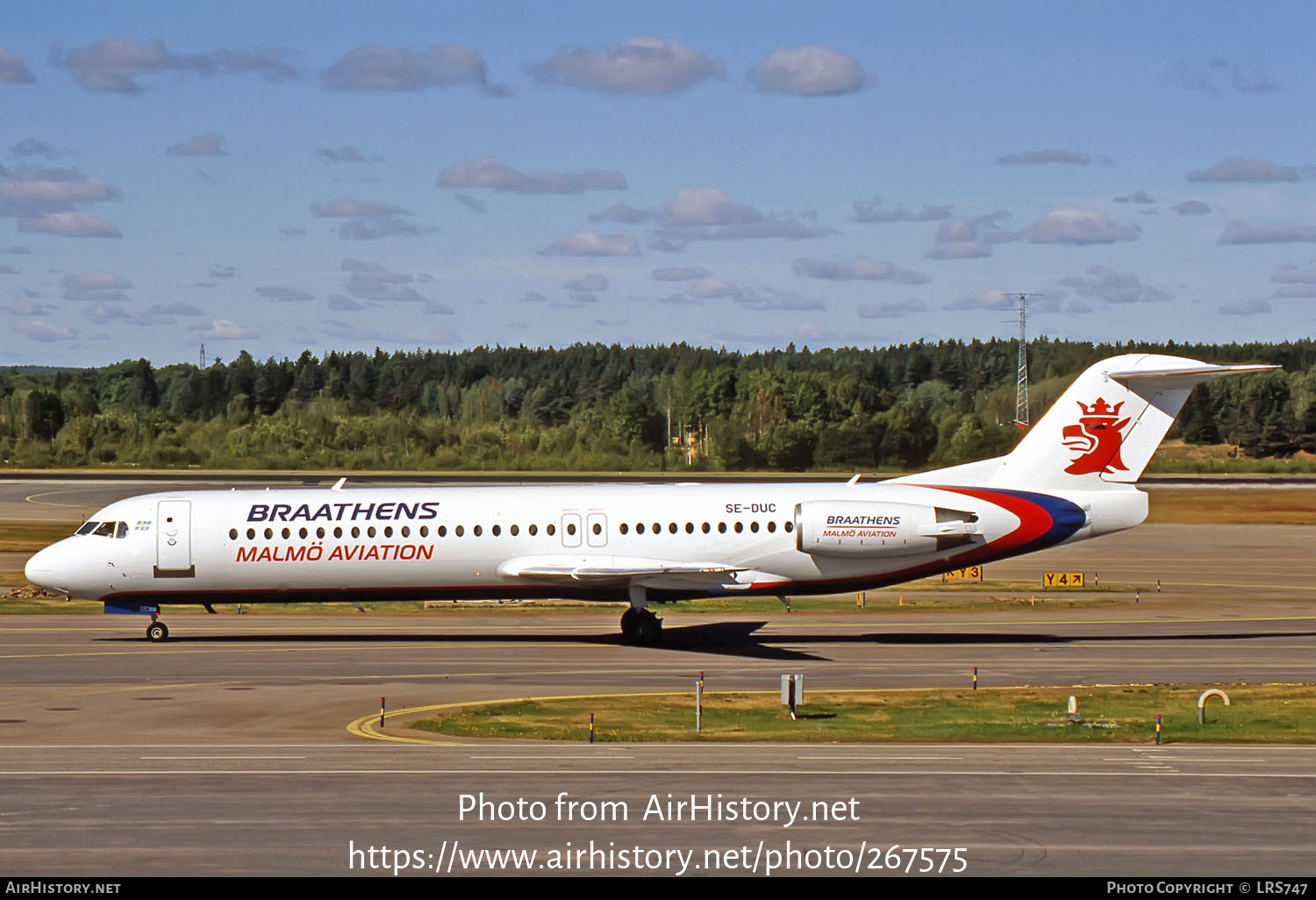 Aircraft Photo of SE-DUC | Fokker 100 (F28-0100) | Braathens Malmö Aviation | AirHistory.net #267575