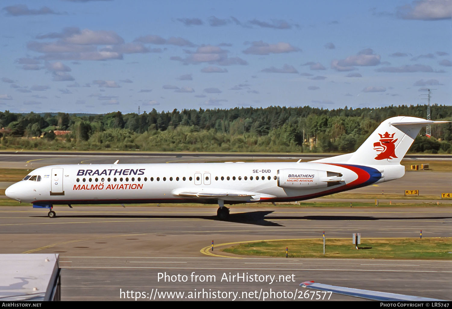 Aircraft Photo of SE-DUD | Fokker 100 (F28-0100) | Braathens Malmö Aviation | AirHistory.net #267577