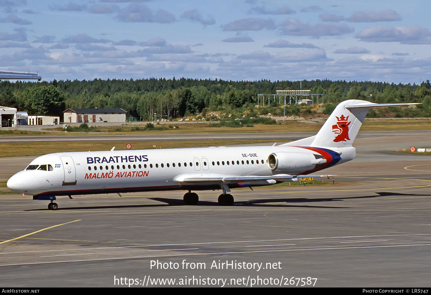 Aircraft Photo of SE-DUE | Fokker 100 (F28-0100) | Braathens Malmö Aviation | AirHistory.net #267587