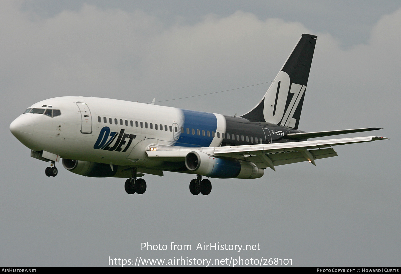 Aircraft Photo of G-GPFI | Boeing 737-229/Adv | OzJet Airlines | AirHistory.net #268101