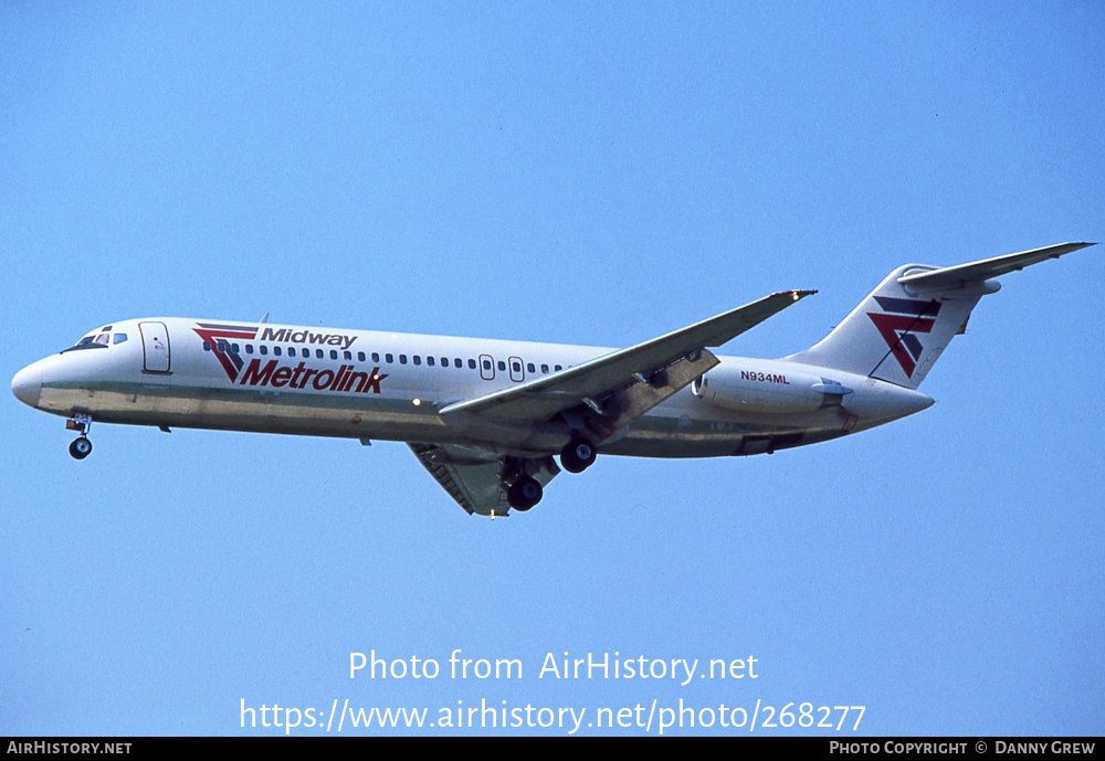 Aircraft Photo of N934ML | McDonnell Douglas DC-9-31 | Midway Metrolink | AirHistory.net #268277