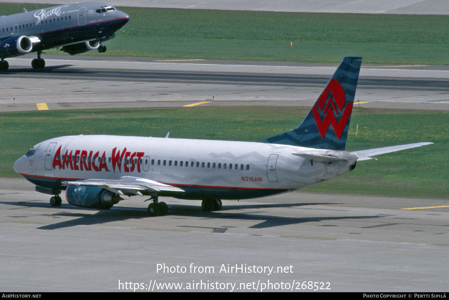 Aircraft Photo of N316AW | Boeing 737-3S3 | America West Airlines | AirHistory.net #268522