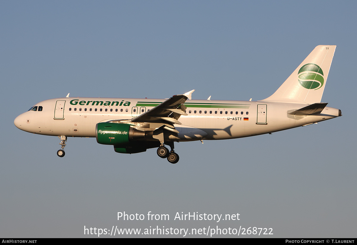 Aircraft Photo of D-ASTY | Airbus A319-112 | Germania | AirHistory.net #268722