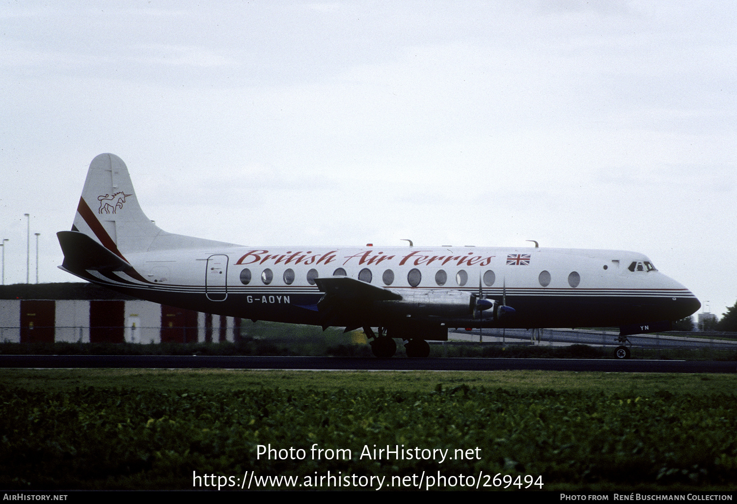 Aircraft Photo of G-AOYN | Vickers 806 Viscount | British Air Ferries - BAF | AirHistory.net #269494