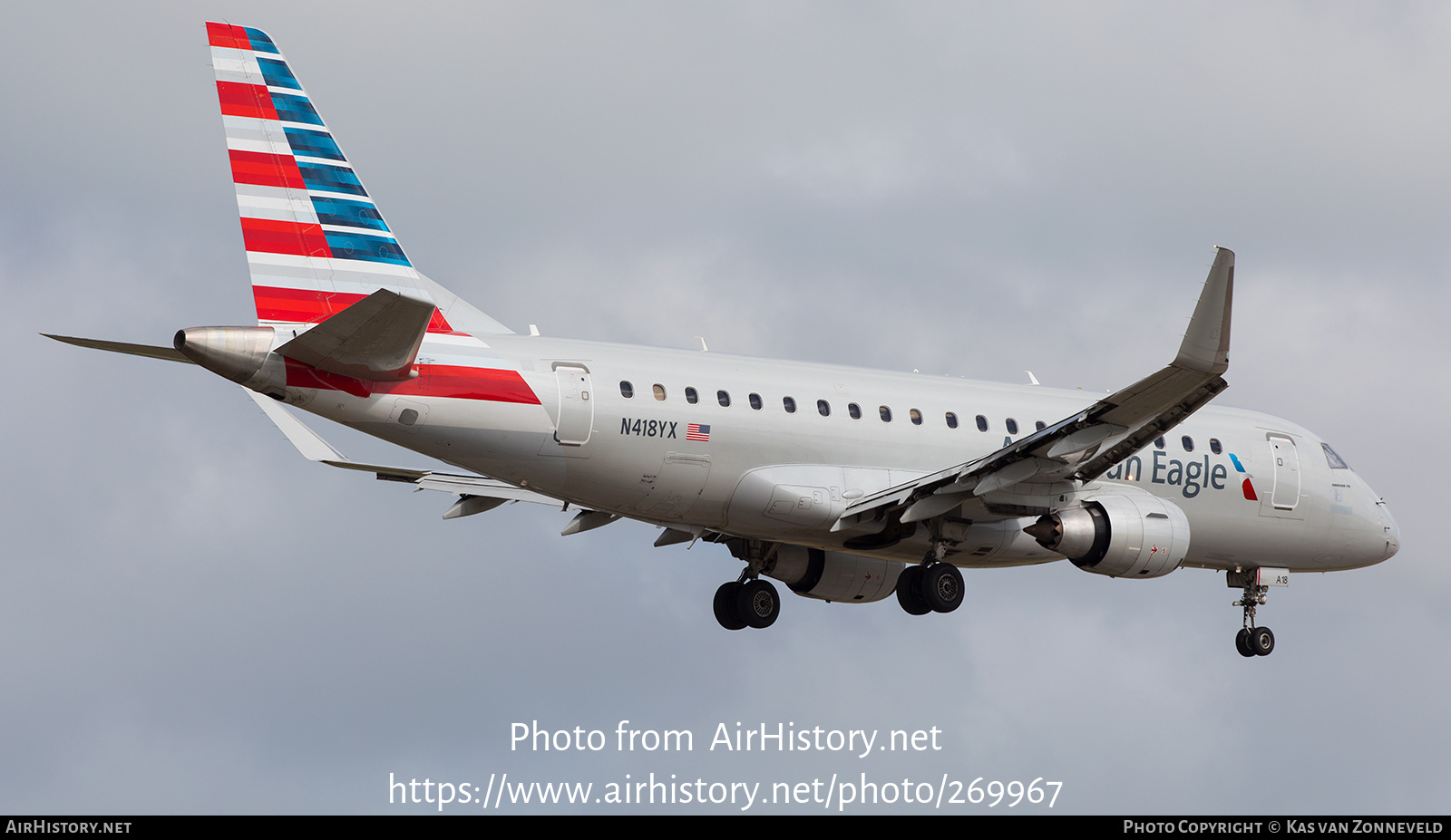 Aircraft Photo of N418YX | Embraer 175LR (ERJ-170-200LR) | American Eagle | AirHistory.net #269967