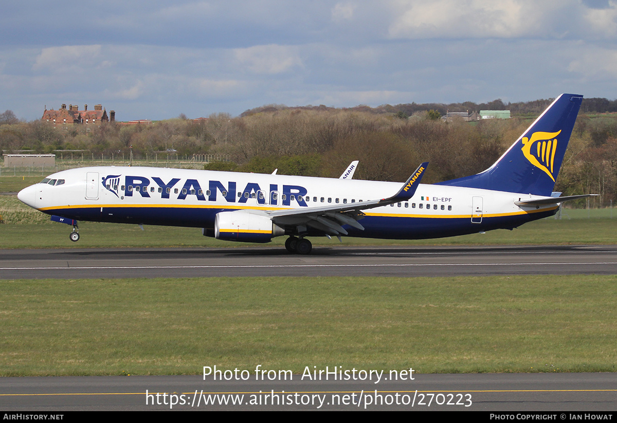 Aircraft Photo of EI-EPF | Boeing 737-8AS | Ryanair | AirHistory.net #270223