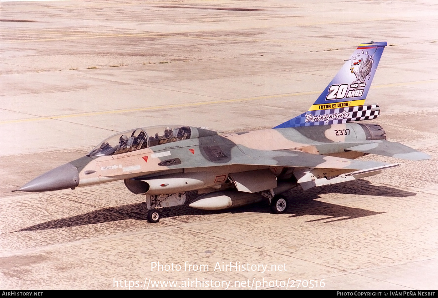 Aircraft Photo of 2337 | General Dynamics F-16B Fighting Falcon | Venezuela - Air Force | AirHistory.net #270516