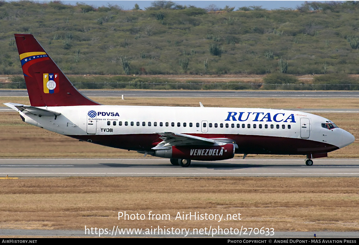 Aircraft Photo of YV1381 | Boeing 737-2S3/Adv | Rutaca | AirHistory.net #270633