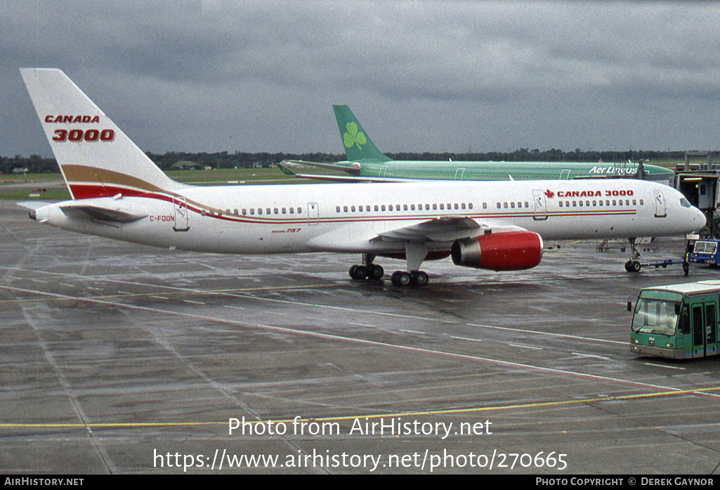 Aircraft Photo of C-FOON | Boeing 757-28A | Canada 3000 | AirHistory.net #270665