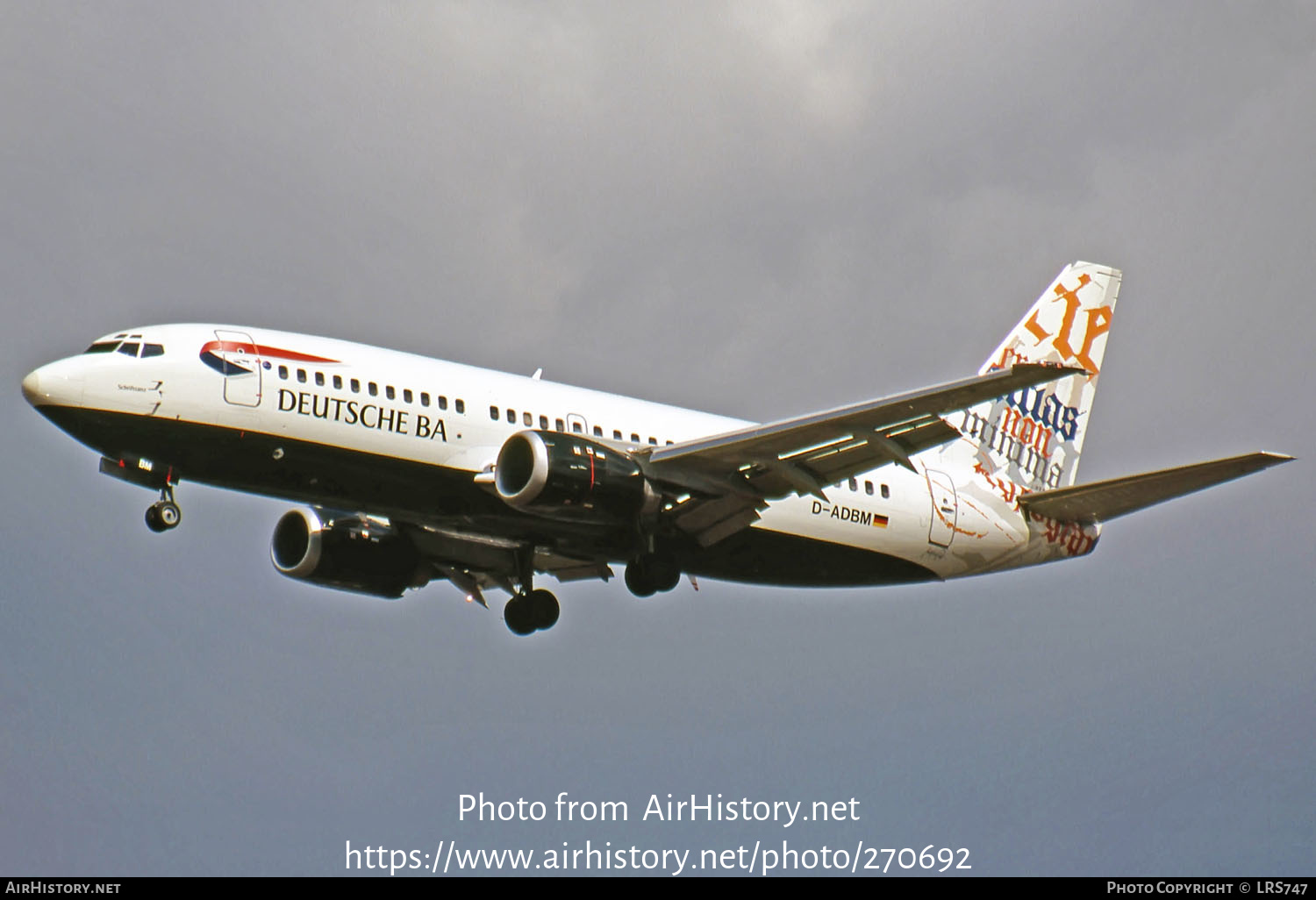 Aircraft Photo of D-ADBM | Boeing 737-31S | Deutsche BA | AirHistory.net #270692