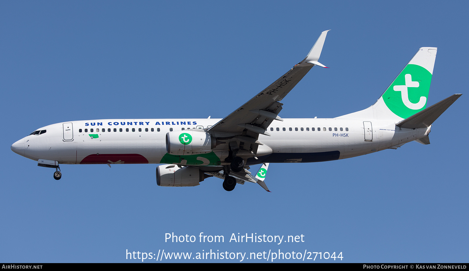 Aircraft Photo of PH-HSK | Boeing 737-8K2 | Sun Country Airlines | AirHistory.net #271044